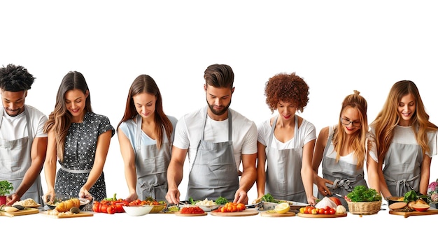 Spokojní študenti kurzu varenia